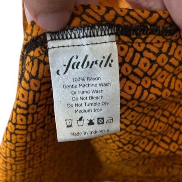 Fab'rik orange long patterned kimono-style open front cardigan size 1 - Picture 9 of 9